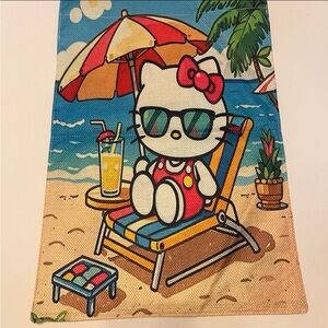 Sanrio Character Hello Kitty Summer Garden Flag NEW